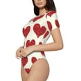 thumbnail image 2 of Easygdp Love Women'S Waist-Cinching Short-Sleeved Onesie, Olastic Onesiet,Snaps At Bottom,Easy To Put On And Take Off - Xx-Large, 2 of 9