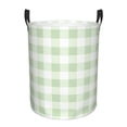 thumbnail image 2 of Uemuo Green Checkboard Pattern Circular Laundry Hamper Basket with handles,Collapsible laundry basket,Large capacity laundry hamper,Laundry Organizer-, 2 of 8