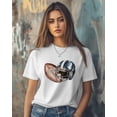 thumbnail image 3 of T Shirts for Women Short Sleeve Cotton Crewneck T-Shirt, Rugby Helmet Sport Watercolor Tee Tops Casual Basic T-Shirts, XS-5XL White XXL, 3 of 7