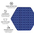 thumbnail image 3 of Gaeub Blue Lantern Shapes Print 4 Pcs Leather Coasters for Drinks ,Drink Coasters Sets,Drink Table Cup Coasters for Living Room Kitchen Coffee Decor-Hexagon, 3 of 6