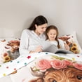 thumbnail image 5 of jejeloiu Highland Cow Sunflower 7-Piece Twin Bedding Sets Kids,Floral Farm Print Bedding Comforter Set,Reversible, 5 of 7
