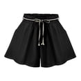 thumbnail image 3 of Pantalones cortos de verano para mujer, pantalones cortos de ocio para mujer, ropa elástica cómoda de cintura alta para la playa al aire libre Yoga en , negro XL XL negro Fernando Pantalones cortos de mujer, 3 of 8