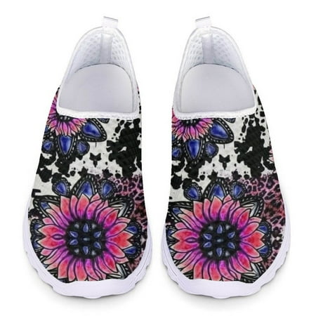 

Summer Women s Casual Shoes Hot Art Sunflower Design Butterfly Pattern Print Flat Shoes Light Comfort Breathable Mesh Sneakers