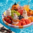 thumbnail image 5 of Summerween Whimsical Ghost Ornament, With Striped Party Hat And Sunglasses, Lighthearted Decor for Tiered Trays, Shelves and Patio Spaces, 5 of 5
