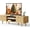 Wood, variant on Modern Wood TV Stand Up to 60'',Universal Entertainment Center with 3-Tier Shelves,TV Console with Cabinets Storage