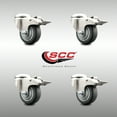 thumbnail image 2 of 3 Inch 316SS Thermoplastic Rubber Swivel Bolt Hole Caster Set with Lock Brake, 2 of 2