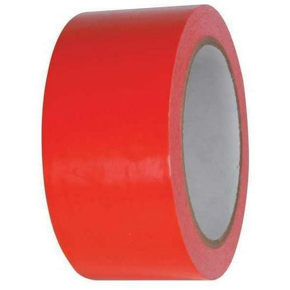 Floor Marking Tape, vinyl, No Legend, Red, 2 in W., 2.4 mil Thickness