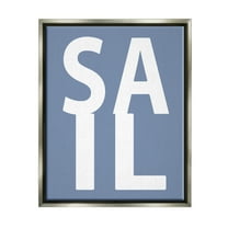 Stupell Industries Nautical Sail Text Nature Painting Gray Floater Framed Canvas Art Print Wall Art, 17 x 21