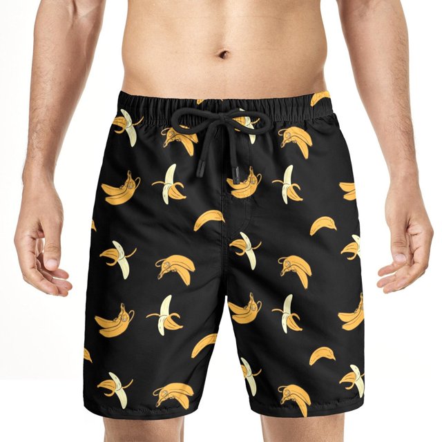Pantalones cortos con estampado de plátano para hombre, pantalones cortos informales de playa, patrón 3d completo, pantalones cortos sueltos con estampado divertido, ropa de calle deportiva Fivean unisex