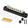 thumbnail image 2 of 6 Way Bus Bar Terminal Block 300V AC/48V DC 130A AC/150A DC Professional Power Distribution Block Bus Bar Durable Auto Marine Power Distribution Earthing Block with Cover for Car, 2 of 7