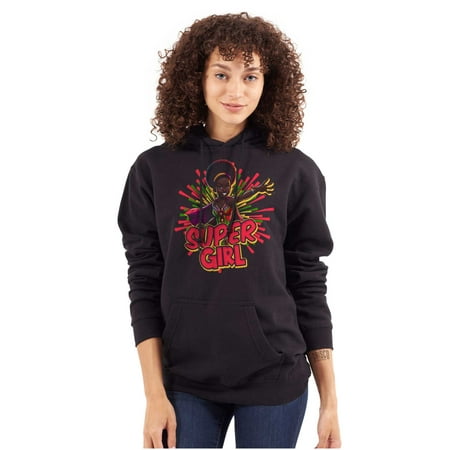 Motivational Black Afro Super Girl Hoodie Sweatshirt Women Brisco Brands S