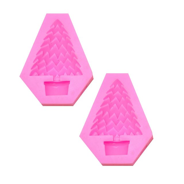 Oleegame 2PC Cookie Mold Washable Silicone Cake Cake Candy Chocolate Decorating Tray DIY Craft Project Pink