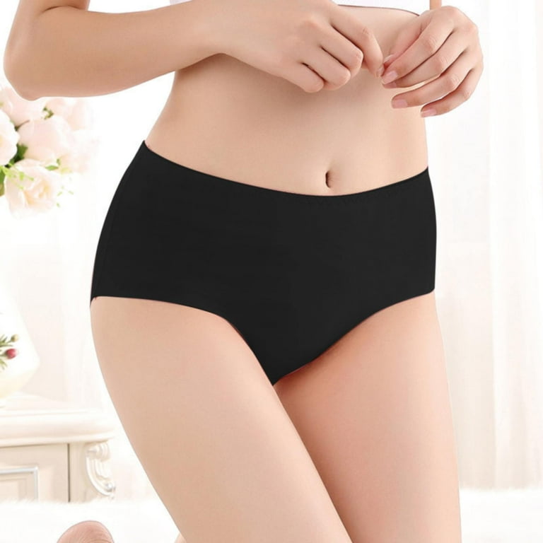 PEASKJP Womens Cotton Underwear Tummy Control Soft Nylon Stretchy No Show  High Rise Thong Panties, Green M