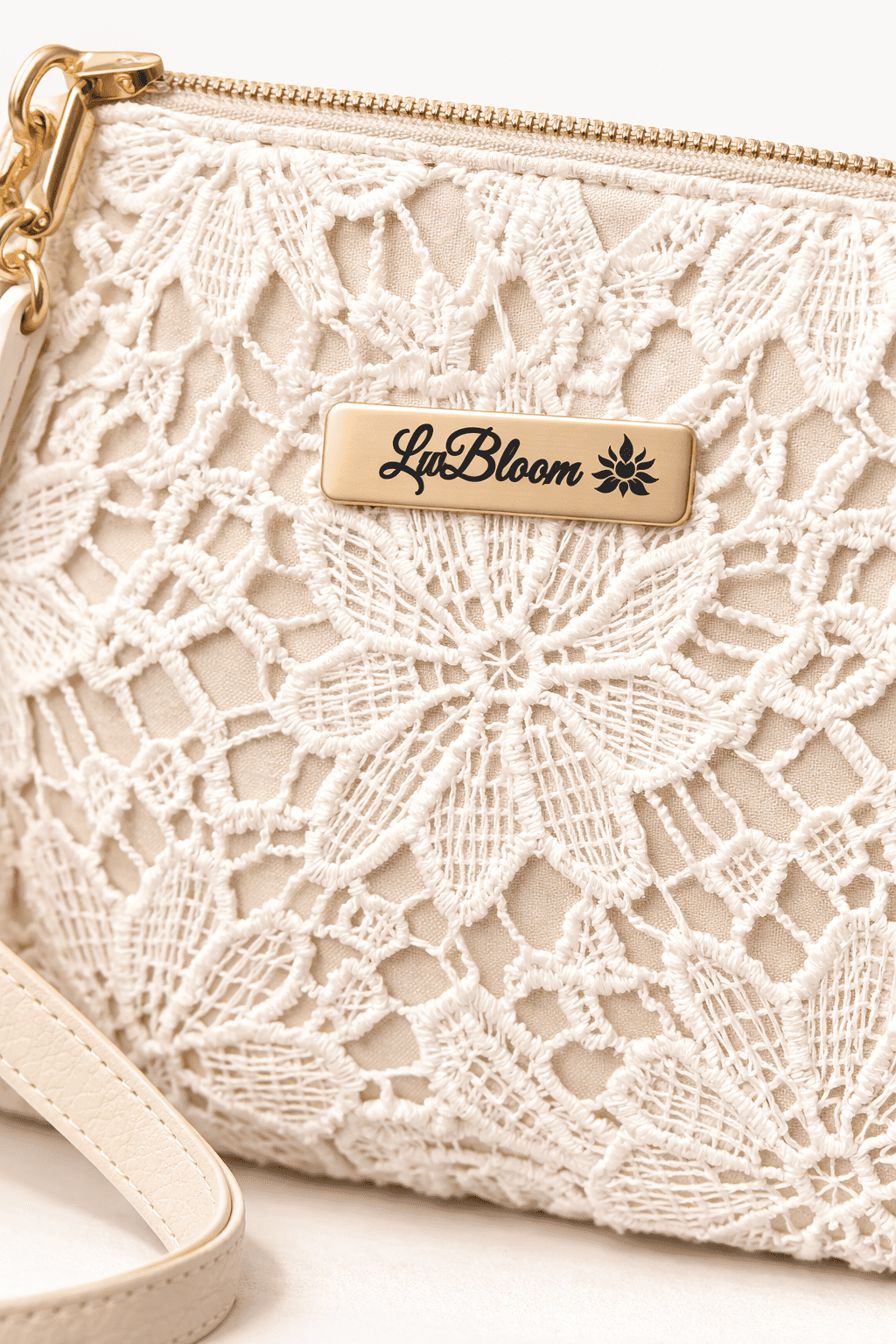 LwBloom Desert Glow Woven Shoulder Crossbody Bag – Beige Women’s Purse, Elegant Floral Handbag with Adjustable Strap, Lightweight Small Fashion Purse for Weddings, Travel & Everyday Use