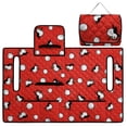 thumbnail image 4 of COEQINE Universal Golf Cart Seat Cover with Bag-Style Fold Design, Includes Carry Handle, Fits Most 2-Seaters, 51.2x30.3 Inch, Quilted Padding & 4 Front Pockets, Cartoon Woodpecker Golf Red, 4 of 8