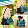 thumbnail image 5 of ALAZA Teal Flower Insulated Lunch Bag Reusable Tote Box Adjustable Shoulder Strap for Work Picnic, 5 of 6