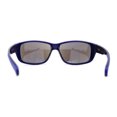 thumbnail image 4 of Locs Mens Color Mirror Wrap Rectangle Gangster Sport Sunglasses Black Blue Mirror, 4 of 4