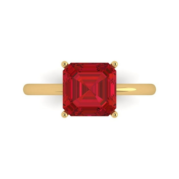 Clara Pucci 14K Yellow Gold 2.5ct Tourmaline Solitaire Ring for Women