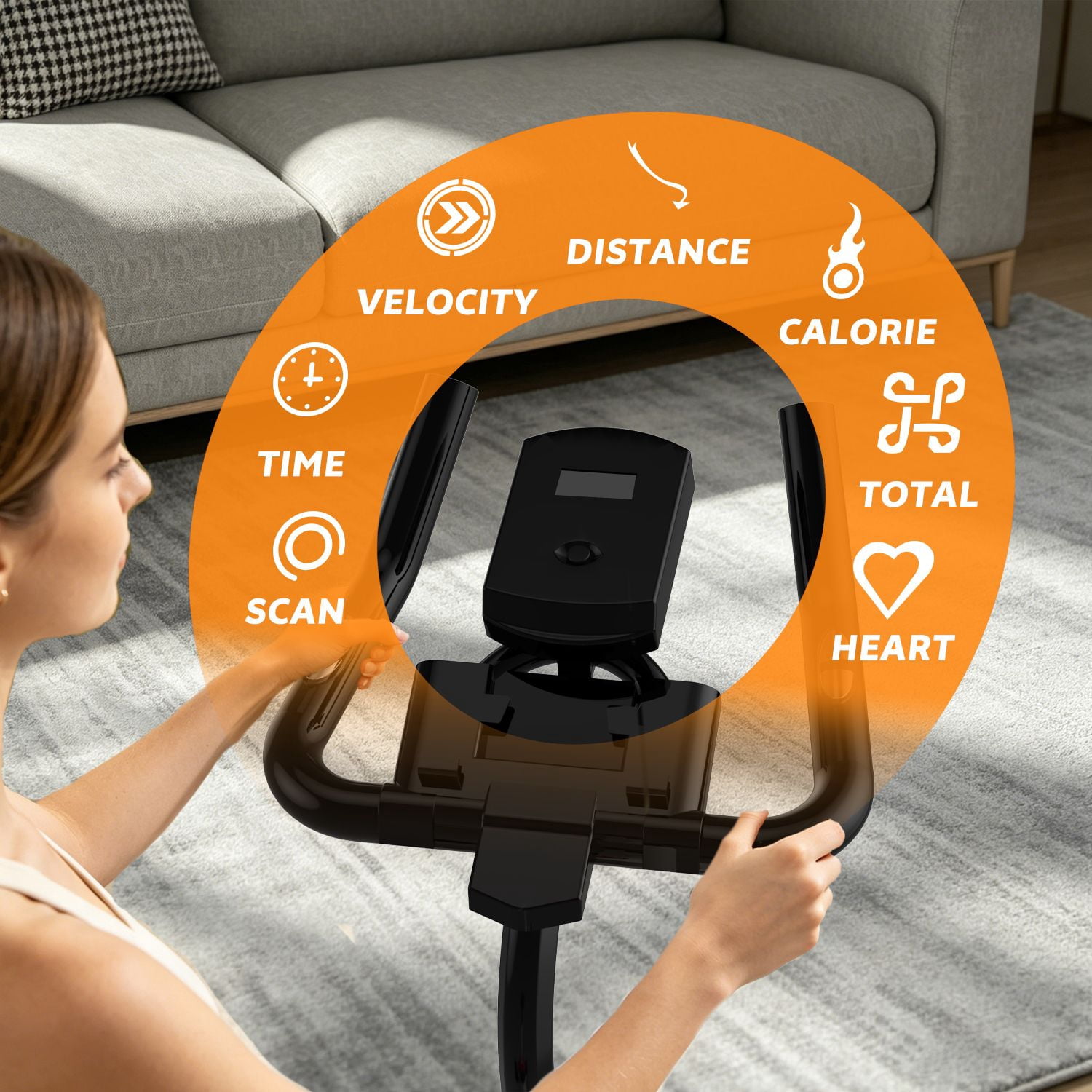 Exercise Bike Indoor Stationary Bike Cycling Bicycle for Home Gym 300 lbs Weight Capacity Adjustable Seat/Handlebar for Cardio Workout Office