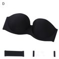 thumbnail image 1 of Sujetador sin tirantes Sujetador sin costuras invisible antideslizante Ropa interior Hacer subir sexy para vestido de novia, Negro, D kenally AP001173-04B, 1 of 7