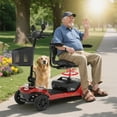 thumbnail image 3 of SEIZEEN Mobility Scooter for Seniors Adults, Heavy-Duty Foldable Electric Powered Scooter, 360° Swivel Adjustable Seat, 330 lb Capacity, 12.5 Miles Range, LED Headlight, Red, 3 of 7
