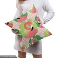 thumbnail image 5 of Ambesonne Exotic Fabric by the Yard Upholstery, Flamingo in Design, 5 Yards, Fern Green and Pink, 5 of 5