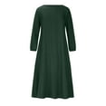 thumbnail image 4 of Fesfesfes Long Sleeve Dress Women Solid Color Robe Vintage Elegant Swing Kaftan Party Dress Under $10, 4 of 5