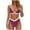 Wine, variant on Admvng Womens Bathing Suits Solid Color Sleeveless V-Neck Sexy Suspender Bikini Fashion Swimsuit S-2XL