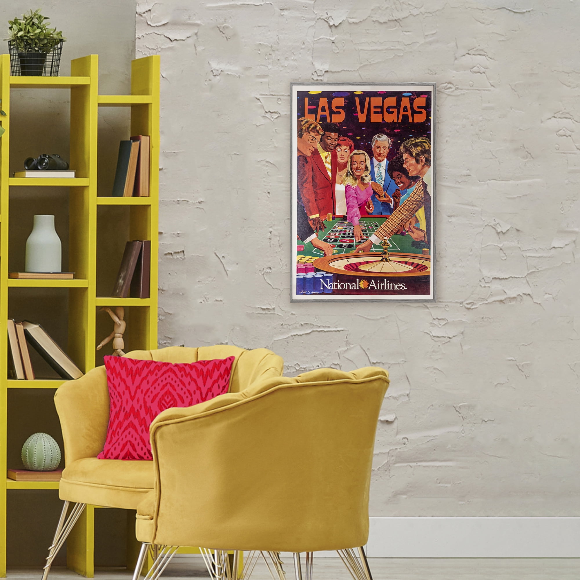 Stupell Industries Vintage Las Vegas Casino Gray Framed Giclee Art, design by Vintage Posters