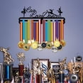 thumbnail image 3 of Dance Medal Holder Display Hanger Rack Black Iron Wall Mounted Hooks, 3 of 9