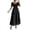 Black, variant on Summer Dresses for Women Floral Print Square Neck Puff Short Sleeve Casual Dresses Smocked Waist A Line Flowy Sundresses Black S
