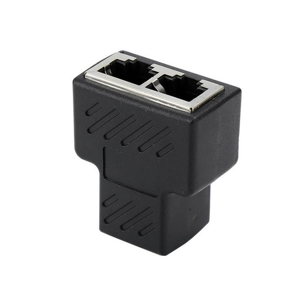 Divisor Hembra Rj45 De 1 A 2 Vías, Cable De Red Ethernet, Adaptador De Conector Doble, Acoplador De Puertos Para Estaciones De Acoplamiento De Portátiles Moyic EL012164-00