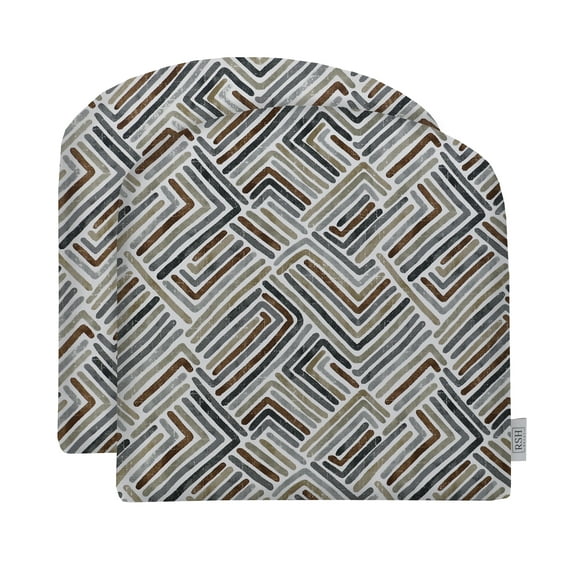 RSH Décor Indoor Outdoor Set of 2 U-Shape Wicker Foam Seat Cushions, Standard, Estie Rattan Brown