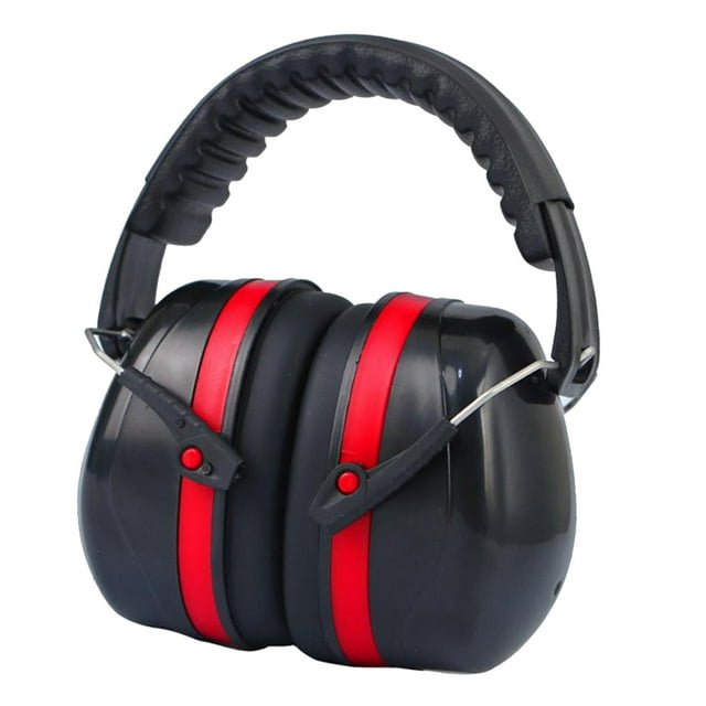 Wisewang Protège-Oreilles Ajustables Réduction du Bruit Cache-Oreilles Protection de l'Ouïe Noir Rouge Taille Unique
