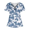 thumbnail image 3 of Camiseta suelta de manga corta con cuello en V informal con estampado de cremallera a la moda para mujer OAVQHLG3B Store  lin121212, 3 of 3