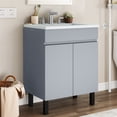 thumbnail image 2 of Craftian 24.9" Bathroom Vanity with Top Sink, Modern Free Standing Bathroom Storage Cabinet with Soft Close Door, Gray, 2 of 10