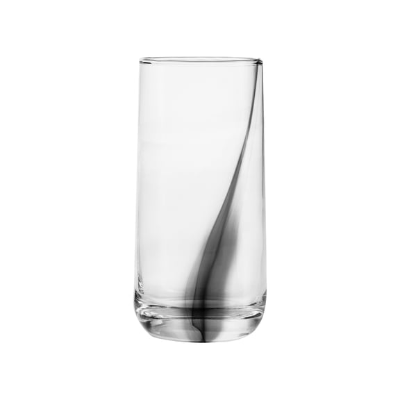 Mainstays Sydney 16 oz Black Swirl Tall Cooler Glass