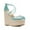 Blue, variant on XYD Women Espadrilles Wedge Sandals Woven Straw Peep Toe Rhinestones Platform Heels Slender Crossover Straps Glamour Party Shoes Size 13 Blue