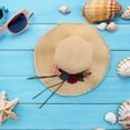 thumbnail image 3 of Sombrero de paja tipo cubo: Sombrero de paja con protección UV de girasol y ala ancha para playa de verano, plegable y transpirable - Gorra parasol para senderismo junto a la piscina, 3 of 6