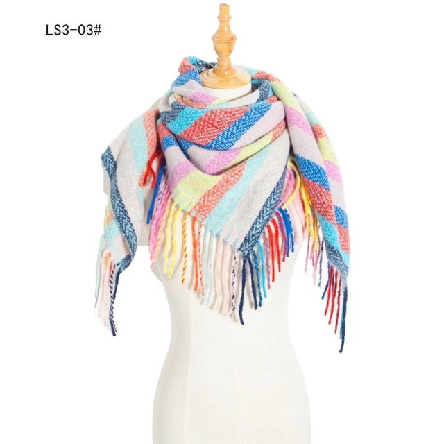 Jusqu'à 65 % de Rabais Mode Hiver Femmes Foulard Colorée Décontractée Foulard à Franges Châle Foulard à la Mode en Liquidation