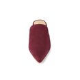 thumbnail image 6 of BLISSFUL STEP Women's Shoes Casual Point Toe Flat Slides Faux Suede Mules Shoes Burgundy 8, 6 of 8