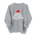 thumbnail image 6 of NSLGXD Womens Graphic Sweatshirt Crewneck Long Sleeve Pullover Merry Christmas Santa Hat Print Casual Holiday Top XS-2XL, 6 of 8