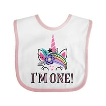 Inktastic First Birthday Unicorn for Girl Girls Baby Bib