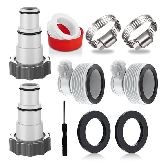 Pool Hose Adapter A with Collar Replacement for Threaded Connection Pumps Converts 1.5" to 1.25" Hose Accessories