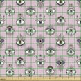 thumbnail image 2 of Ambesonne Bohemian Fabric by the Yard Upholstery, Occult Look Eyes Pattern, 10 Yards, Pale Pink and White, 2 of 5