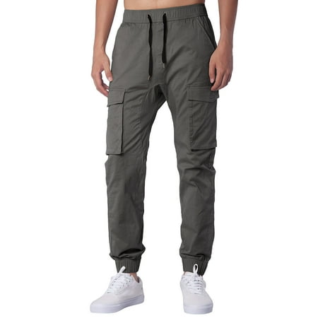 

zuwimk Mens Cargo Pants Slim Fit Men Scrubs Pant Workwear Originals Drawstring Cargo GY1 L