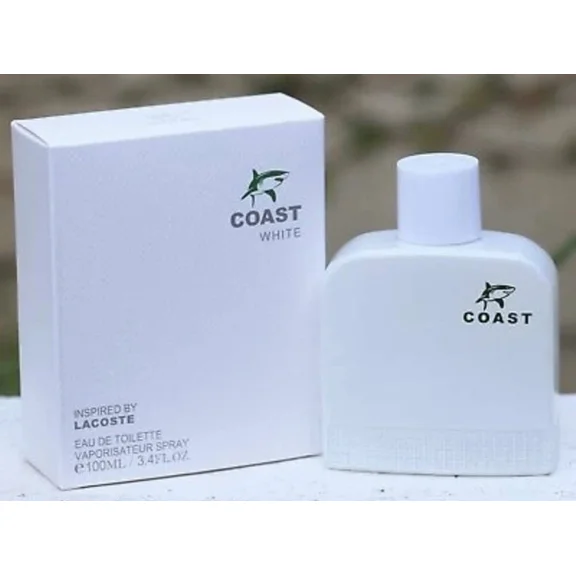 Coast White Eau de Toilette Spray for Men, 3.4 fl oz by EBC Collection