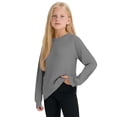 thumbnail image 4 of Girls Long Sleeve Crew Neck Knit Pullover Sweater with Front Pocket Casual Comfortable Soft Top for Kids School Daily Wear, 4 of 7