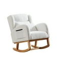 thumbnail image 4 of Rocking Chair Nursery, Recliner Armchair with Wood Legs, Side Pockets And Ergonomic High Backrest, 27.2 Inch Wide Nursery Rocking Accent Chair For Living Room, 4 of 9