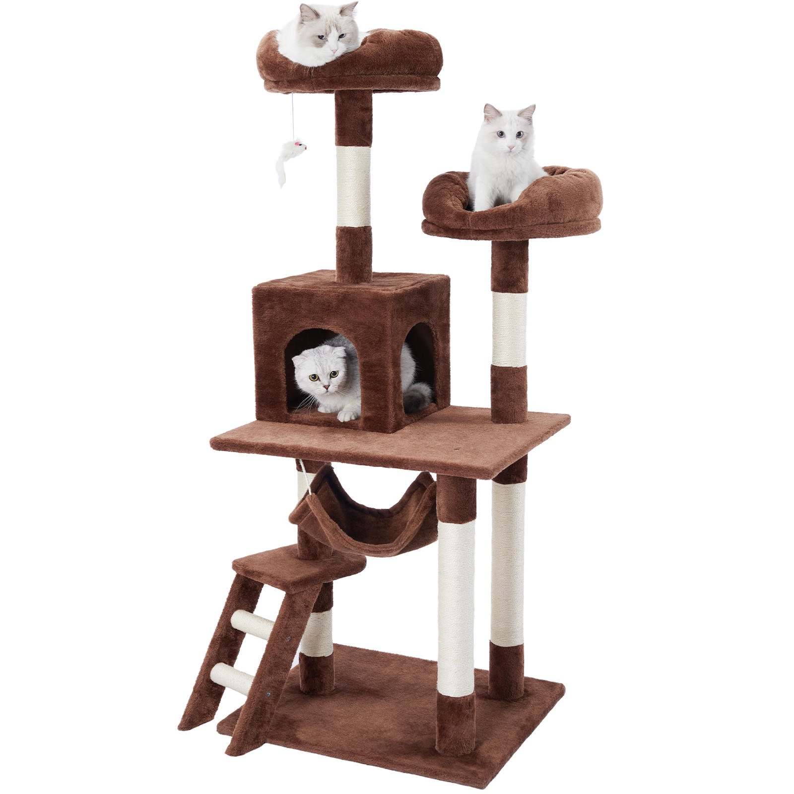 5 Level Cat Tree 57 Deluxe Scratching Tree Kitten Condo Play House Furniture With 1 Solid Roomy Condo 2 Top Large Platforms 1 Perch Hammock 1 Ladder Walmart Canada